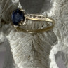 925 Sterling Silver Iolite & Diamond Ring Size 7