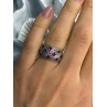 925 Sterling Silver Pink Topaz & Beryl Ring Size 5.5
