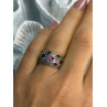 925 Sterling Silver Pink Topaz & Beryl Ring Size 5.5