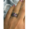 925 Sterling Silver Pink Topaz & Beryl Ring Size 5.5