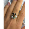 925 Sterling Silver Multi Color Gemstones Ring Size 8