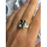 925 Sterling Silver Multi Color Gemstones Ring Size 8