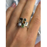 925 Sterling Silver Multi Color Gemstones Ring Size 8