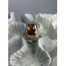 925 Sterling Silver Orange Crystal & Cz Ring Size 5