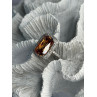 925 Sterling Silver Orange Crystal & Cz Ring Size 5
