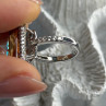 925 Sterling Silver Orange Crystal & Cz Ring Size 5