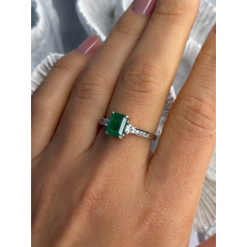 DJoy 925 Sterling Silver Emerald & Beryl Ring Size 8