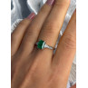 DJoy 925 Sterling Silver Emerald & Beryl Ring Size 8