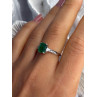 DJoy 925 Sterling Silver Emerald & Beryl Ring Size 8