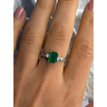 DJoy 925 Sterling Silver Emerald & Beryl Ring Size 8