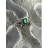 DJoy 925 Sterling Silver Emerald & Beryl Ring Size 8