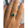 DJoy 925 Sterling Silver Emerald & Beryl Ring Size 8