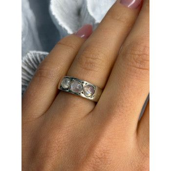 Vintage 925 Sterling Silver Moonstone Ring Size 6.5