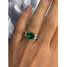 925 Sterling Silver Green Crystal & Cz Ring Size 7