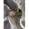 925 Sterling Silver Green Crystal & Cz Ring Size 7