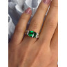 925 Sterling Silver Green Crystal & Cz Ring Size 7
