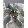 925 Sterling Silver Green Crystal & Cz Ring Size 7