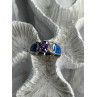 AK 925 Sterling Silver Amethyst & Opal & Beryl Ring Size 8