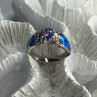AK 925 Sterling Silver Amethyst & Opal & Beryl Ring Size 8