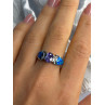 AK 925 Sterling Silver Amethyst & Opal & Beryl Ring Size 8