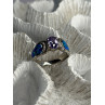 AK 925 Sterling Silver Amethyst & Opal & Beryl Ring Size 8