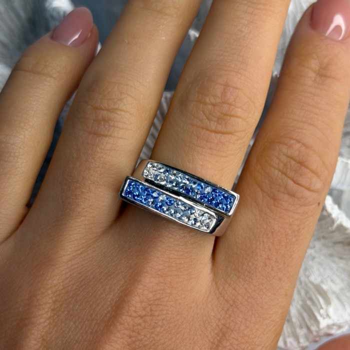 Beautiful 925 Sterling Silver Cz Ring Size 9