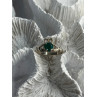 925 Sterling Silver Emerald Heart Ring Size 7