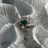 925 Sterling Silver Emerald Heart Ring Size 7