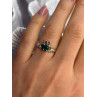 925 Sterling Silver Emerald Heart Ring Size 7