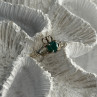 925 Sterling Silver Emerald Heart Ring Size 7