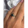925 Sterling Silver Emerald Heart Ring Size 7