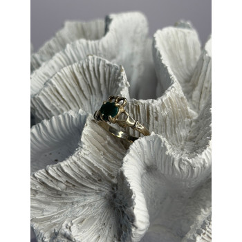 925 Sterling Silver Emerald Heart Ring Size 7