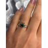 925 Sterling Silver Emerald Heart Ring Size 7