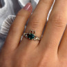 925 Sterling Silver Emerald Heart Ring Size 7