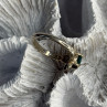 925 Sterling Silver Emerald Heart Ring Size 7