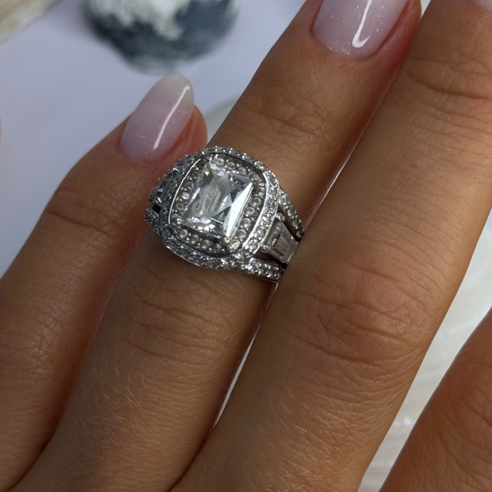 Tycoon 925 Sterling Silver Cz Ring Size 5
