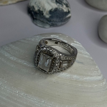 Tycoon 925 Sterling Silver Cz Ring Size 5