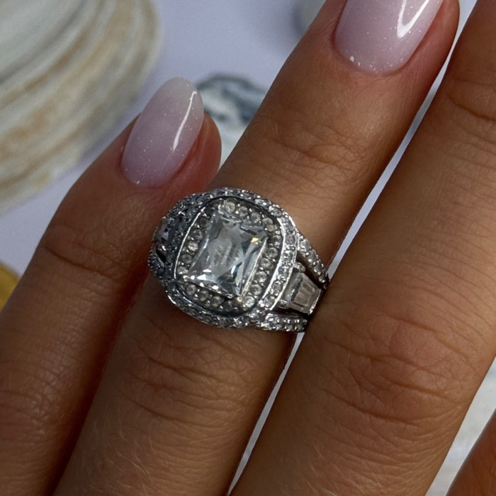 Tycoon 925 Sterling Silver Cz Ring Size 5