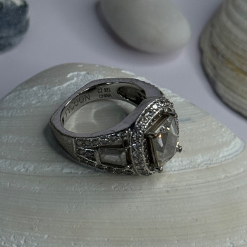 Tycoon 925 Sterling Silver Cz Ring Size 5