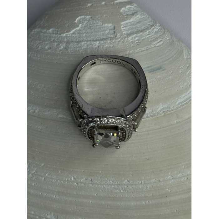 Tycoon 925 Sterling Silver Cz Ring Size 5