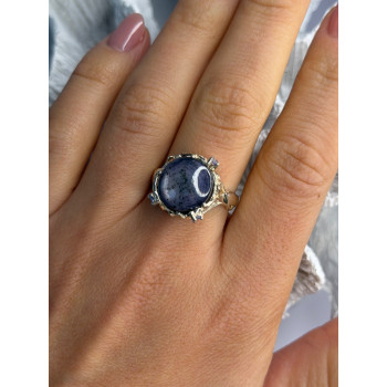 925 Sterling Silver Blue Tumbled Sapphire & Iolite Ring Size 9