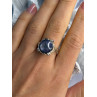 925 Sterling Silver Blue Tumbled Sapphire & Iolite Ring Size 9