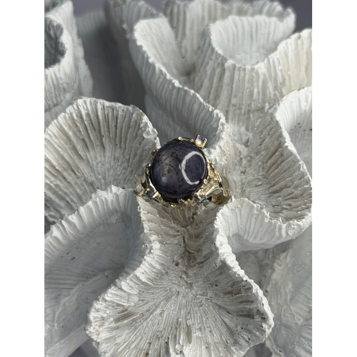 925 Sterling Silver Blue Tumbled Sapphire & Iolite Ring Size 9