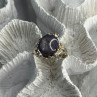 925 Sterling Silver Blue Tumbled Sapphire & Iolite Ring Size 9