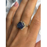 925 Sterling Silver Blue Tumbled Sapphire & Iolite Ring Size 9