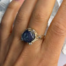 925 Sterling Silver Blue Tumbled Sapphire & Iolite Ring Size 9