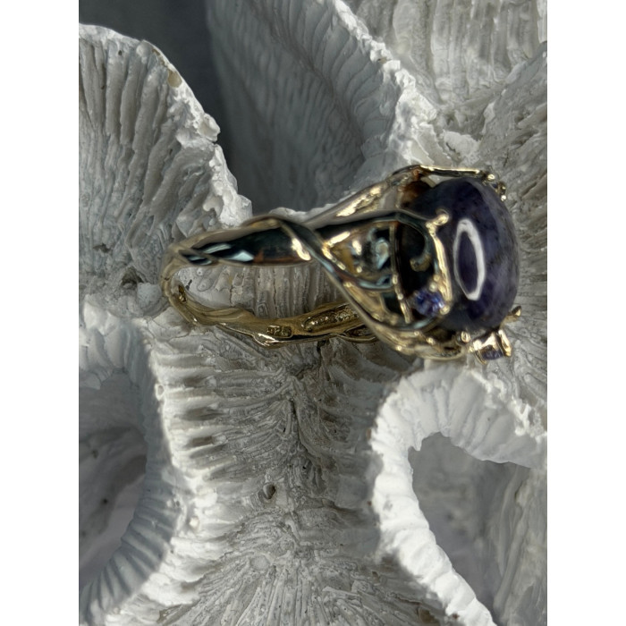 925 Sterling Silver Blue Tumbled Sapphire & Iolite Ring Size 9