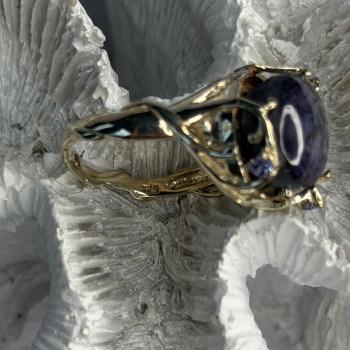 925 Sterling Silver Blue Tumbled Sapphire & Iolite Ring Size 9