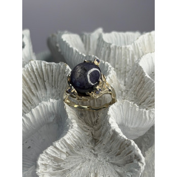 925 Sterling Silver Blue Tumbled Sapphire & Iolite Ring Size 9