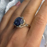 925 Sterling Silver Blue Tumbled Sapphire & Iolite Ring Size 9